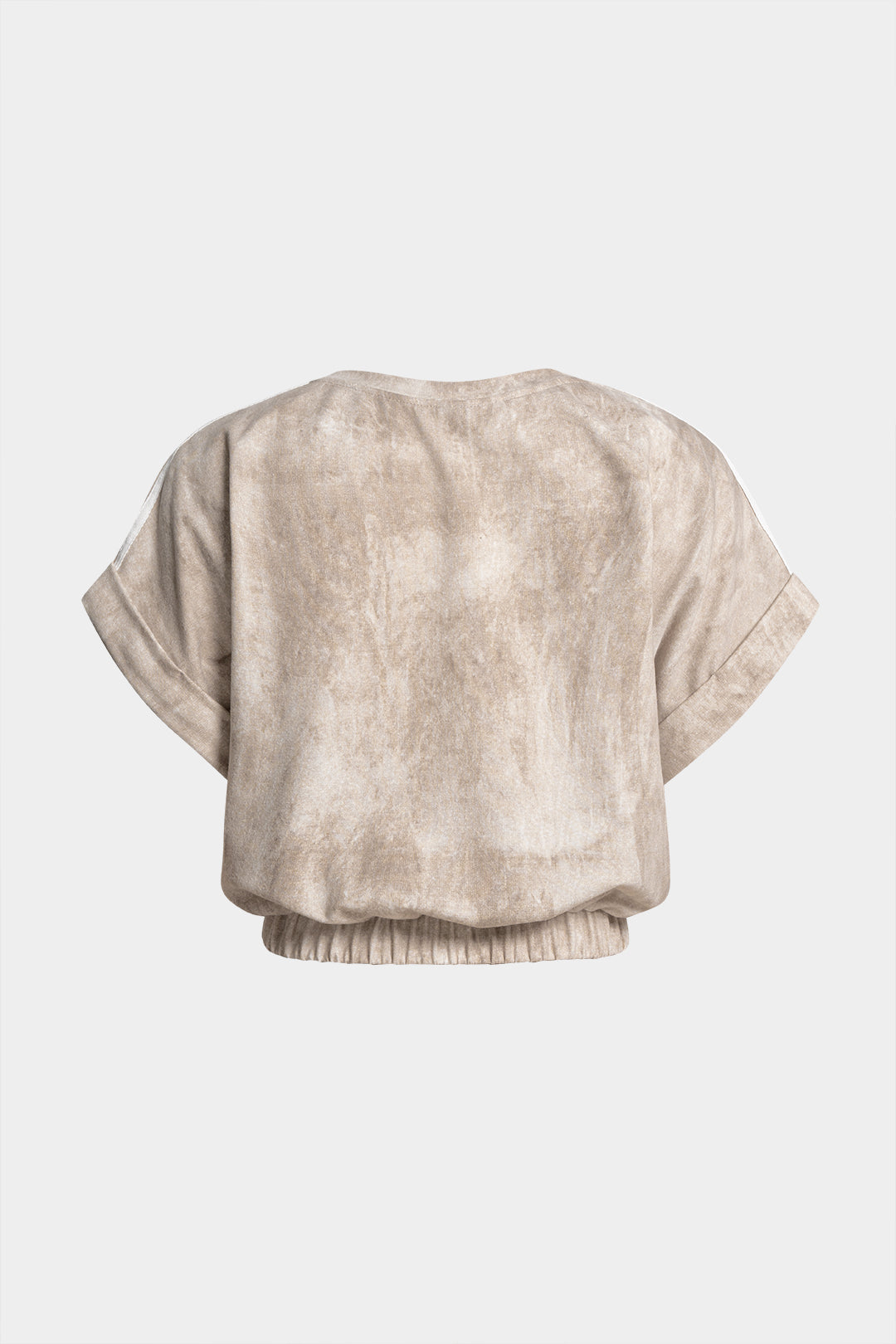 Gestreiftes Rundhals-T-Shirt mit kurzen Ärmeln