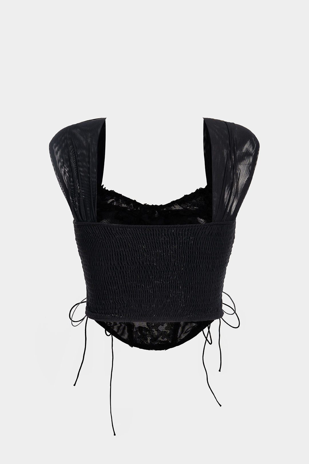 Gesmoktes Mesh-Tanktop zum Binden