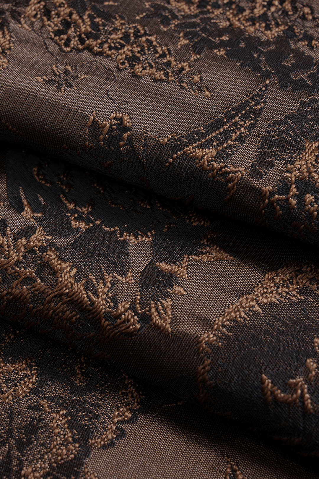 Floral Print Jacquard Smocked Long-Sleeve Shirt