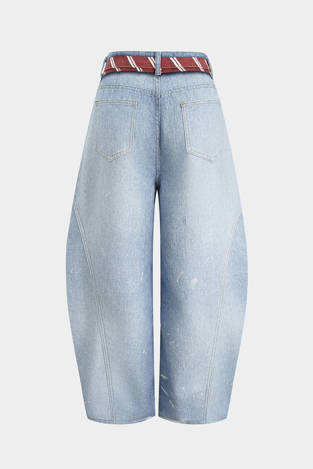 Jean taille haute à imprimé illusion denim