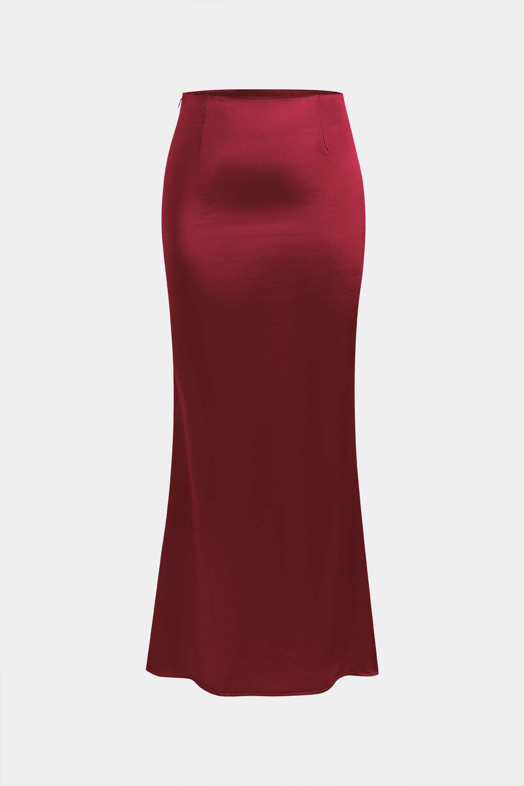 Solid Satin Zipper Skirt