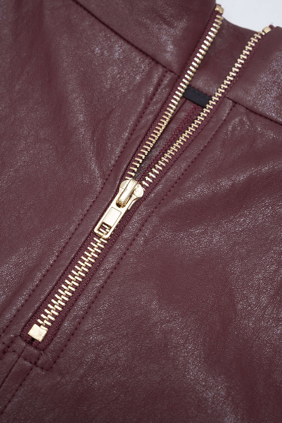 Faux Leather Metallic Belted Skirt