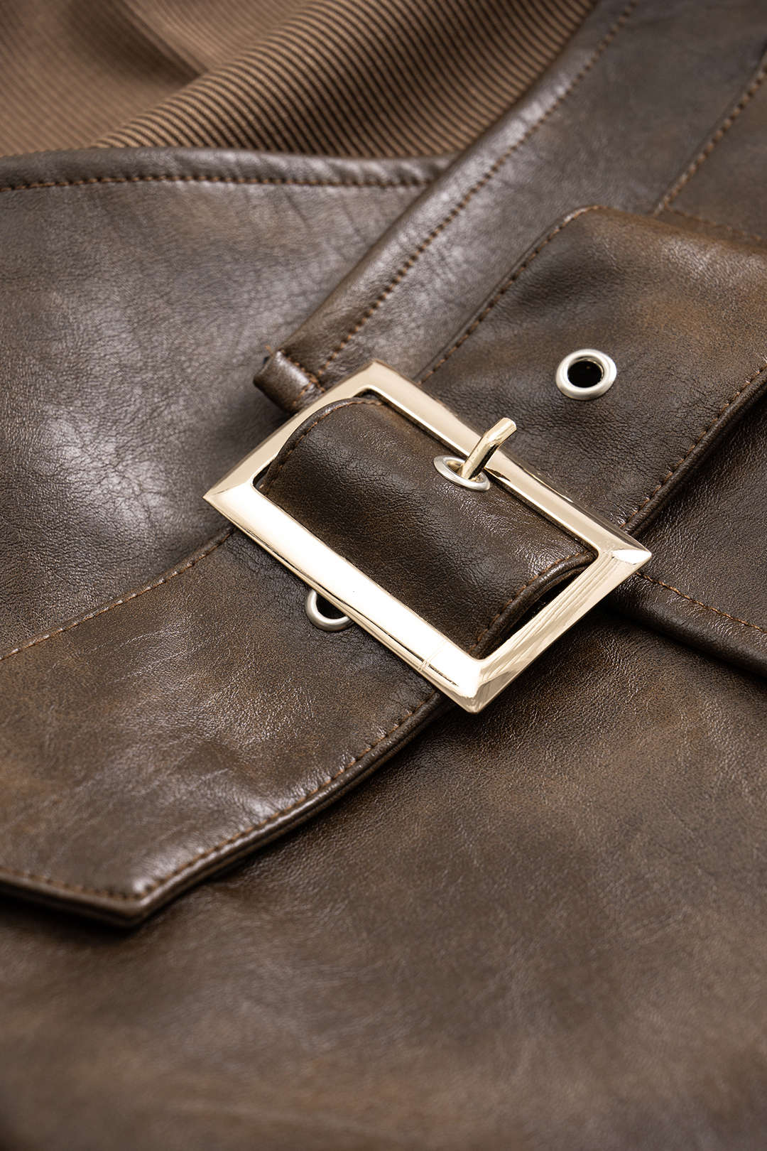 Faux Leather Patchwork Asymmetrical Sleeveless Mini Dress
