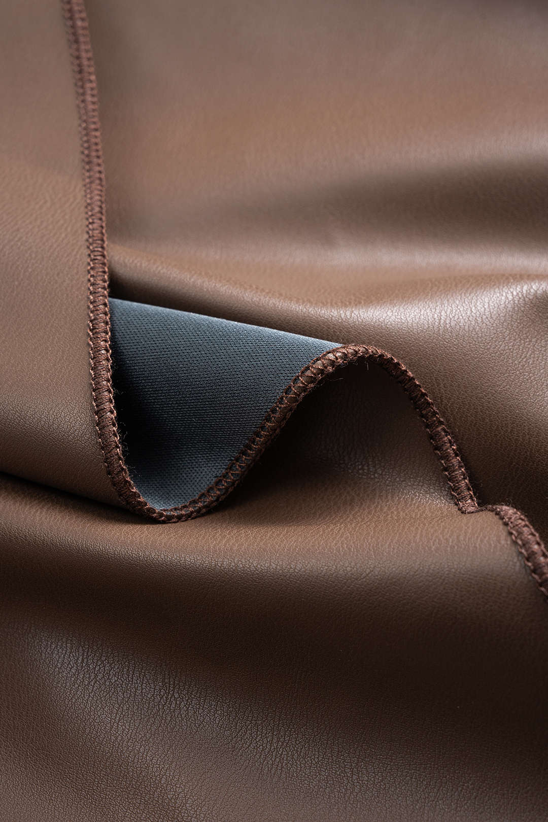 Faux Leather Shirred Waistband Ruched Skirt