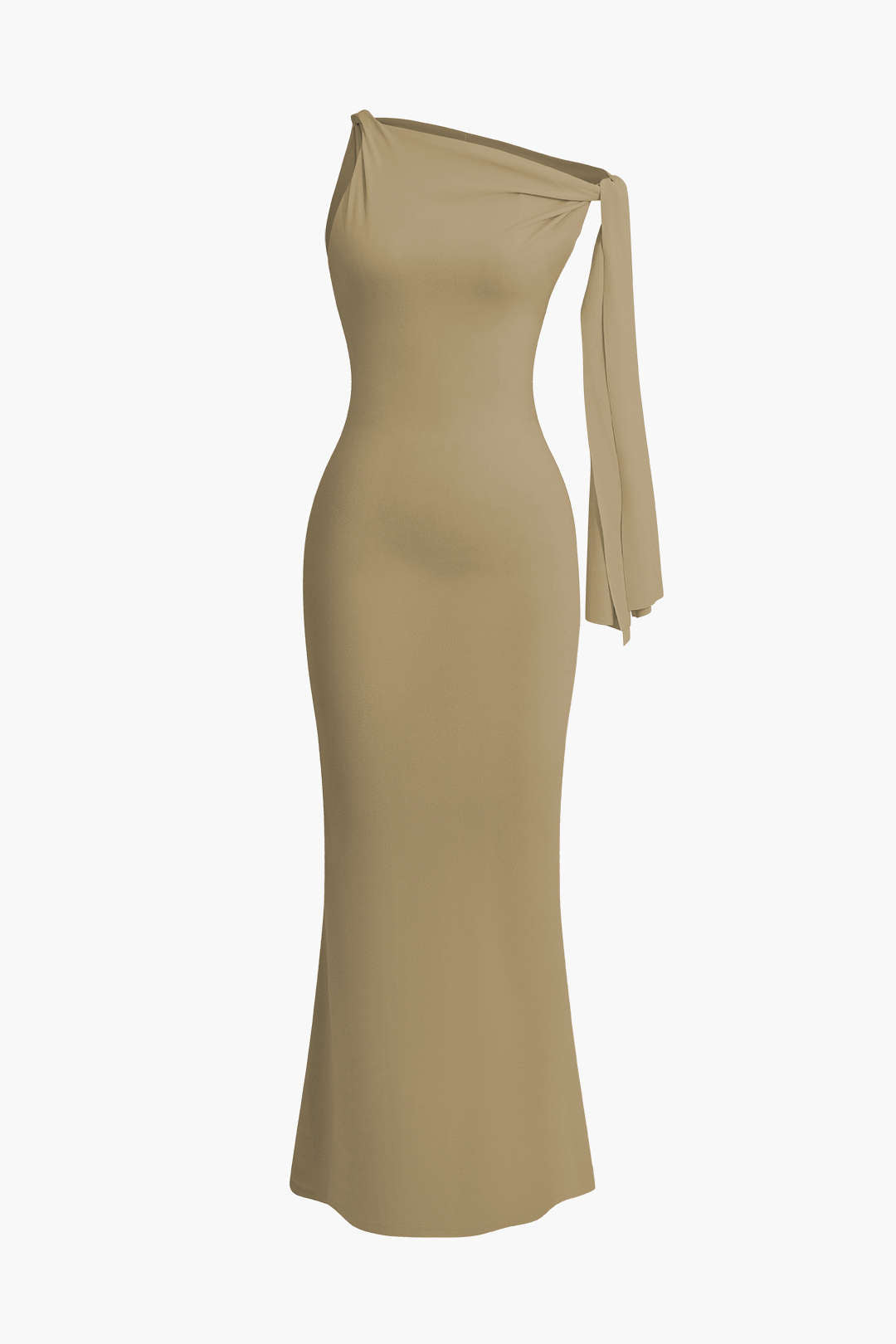 Robe longue sirène asymétrique à nœud torsadé