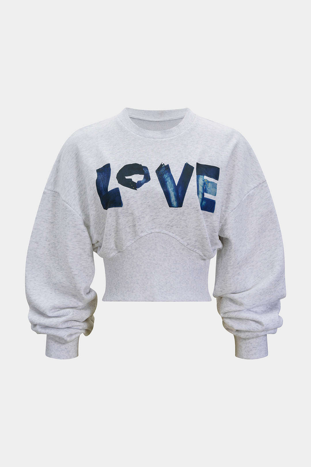 Letter Print Round Neck Long Sleeve Sweatshirt