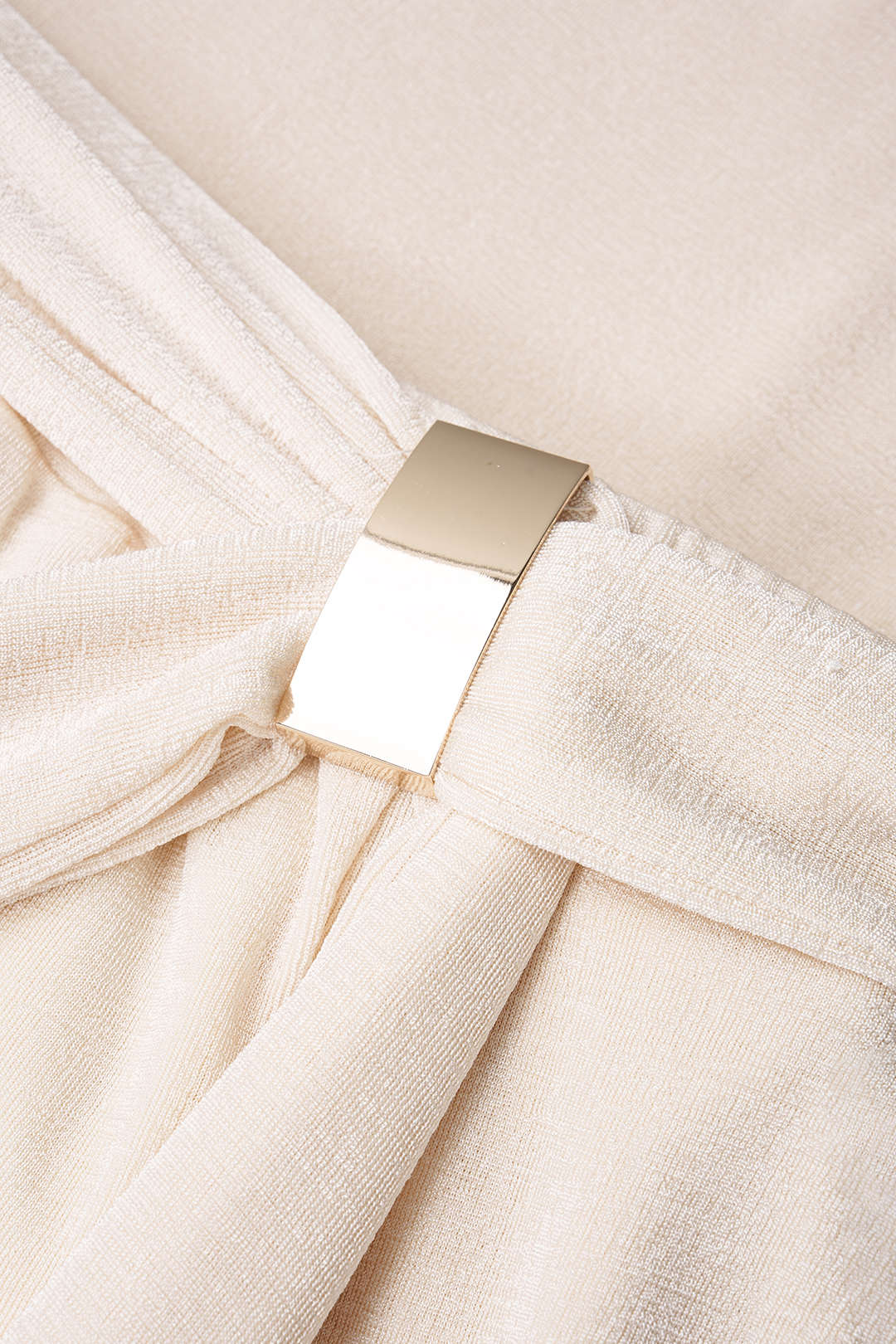 Metallic Asymmetrical Ruched Shorts