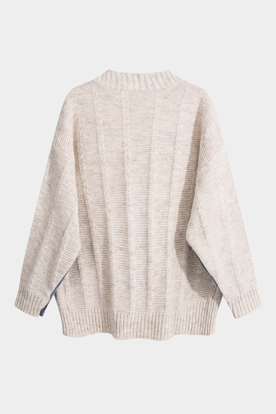 Gilet boutonné en tricot patchwork avec poches