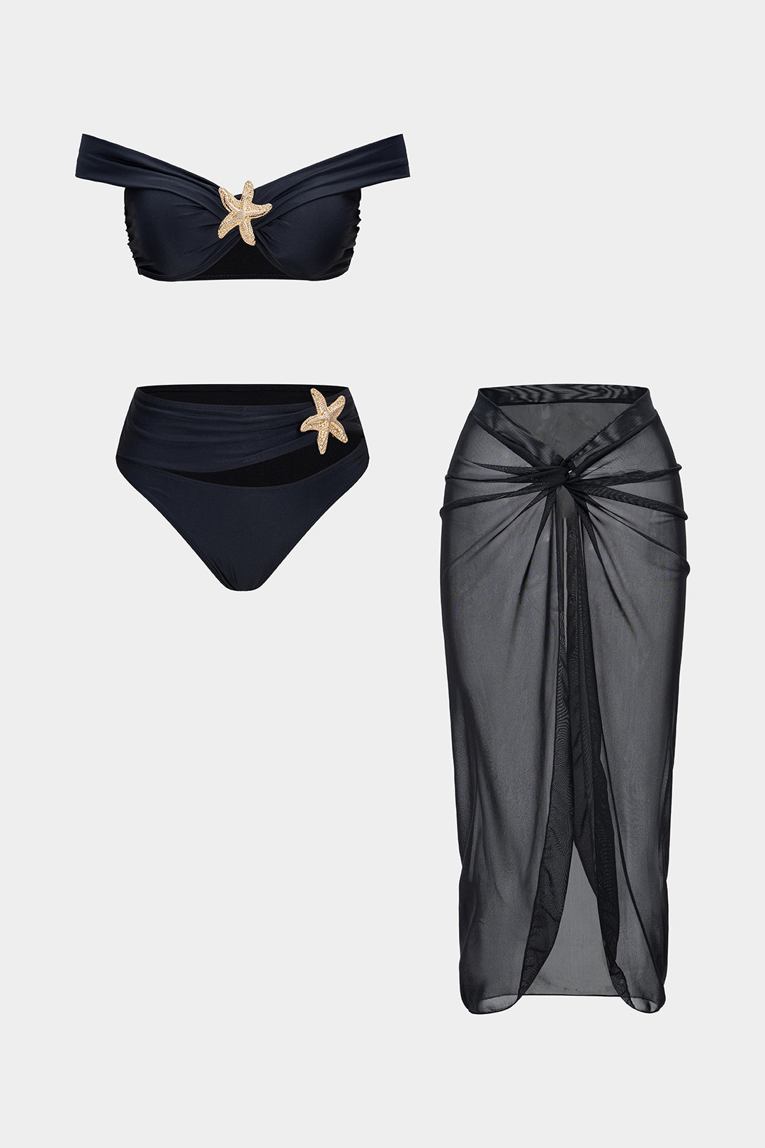 Metallic Cut Out Ruched Bikini Set