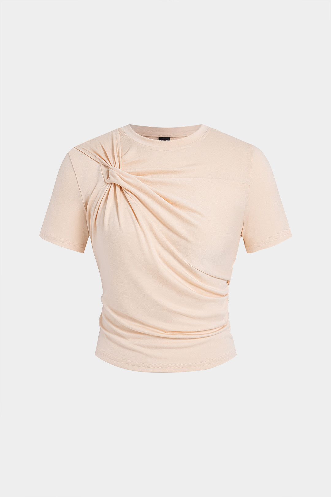 T-shirt à manches courtes avec nœud torsadé et col rond