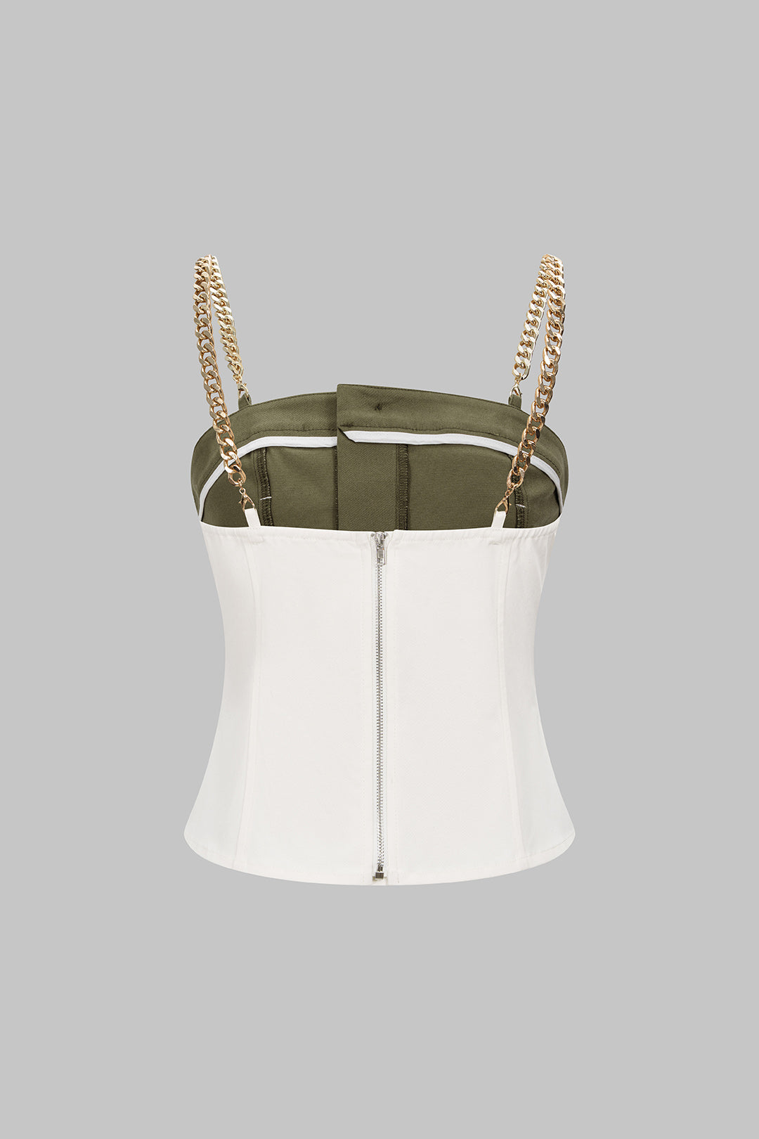 Trägertop mit Metallic-Ketten-Kontrast