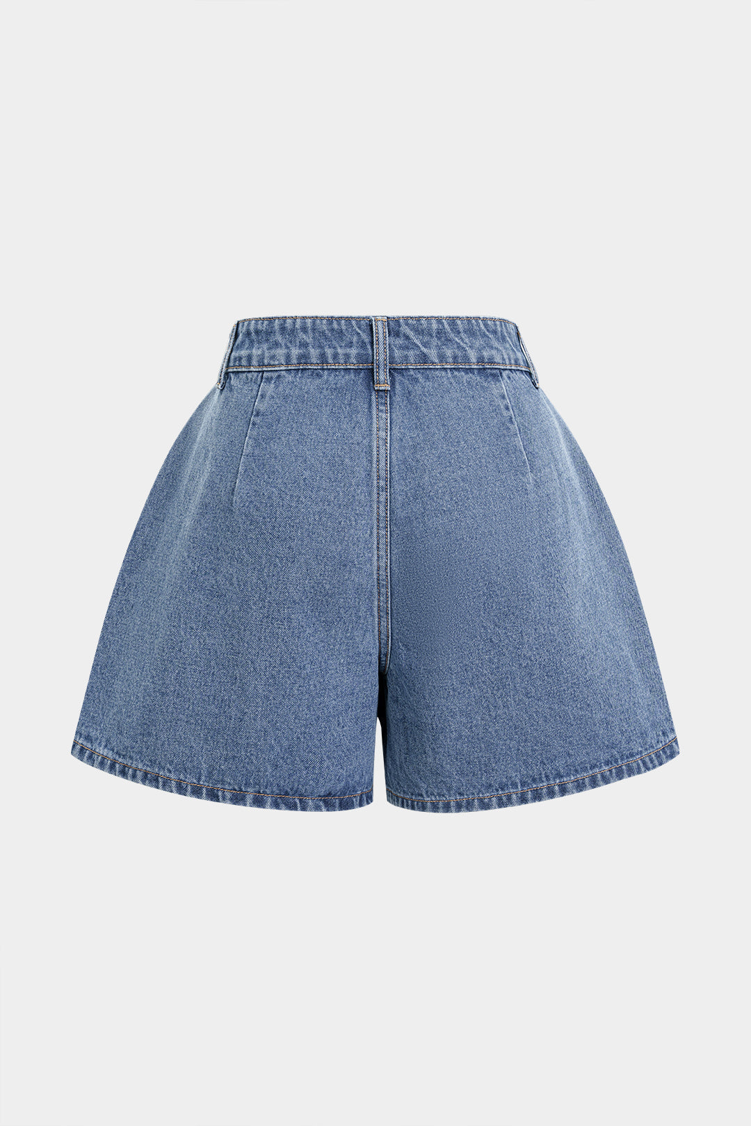 Denim-Shorts mit asymmetrischer Knopfleiste