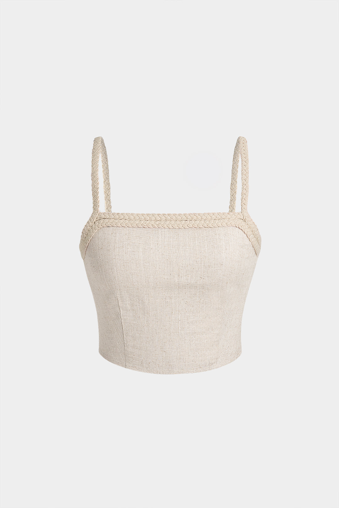 Geflochtenes Patchwork-Cami-Top mit Rückenschnürung