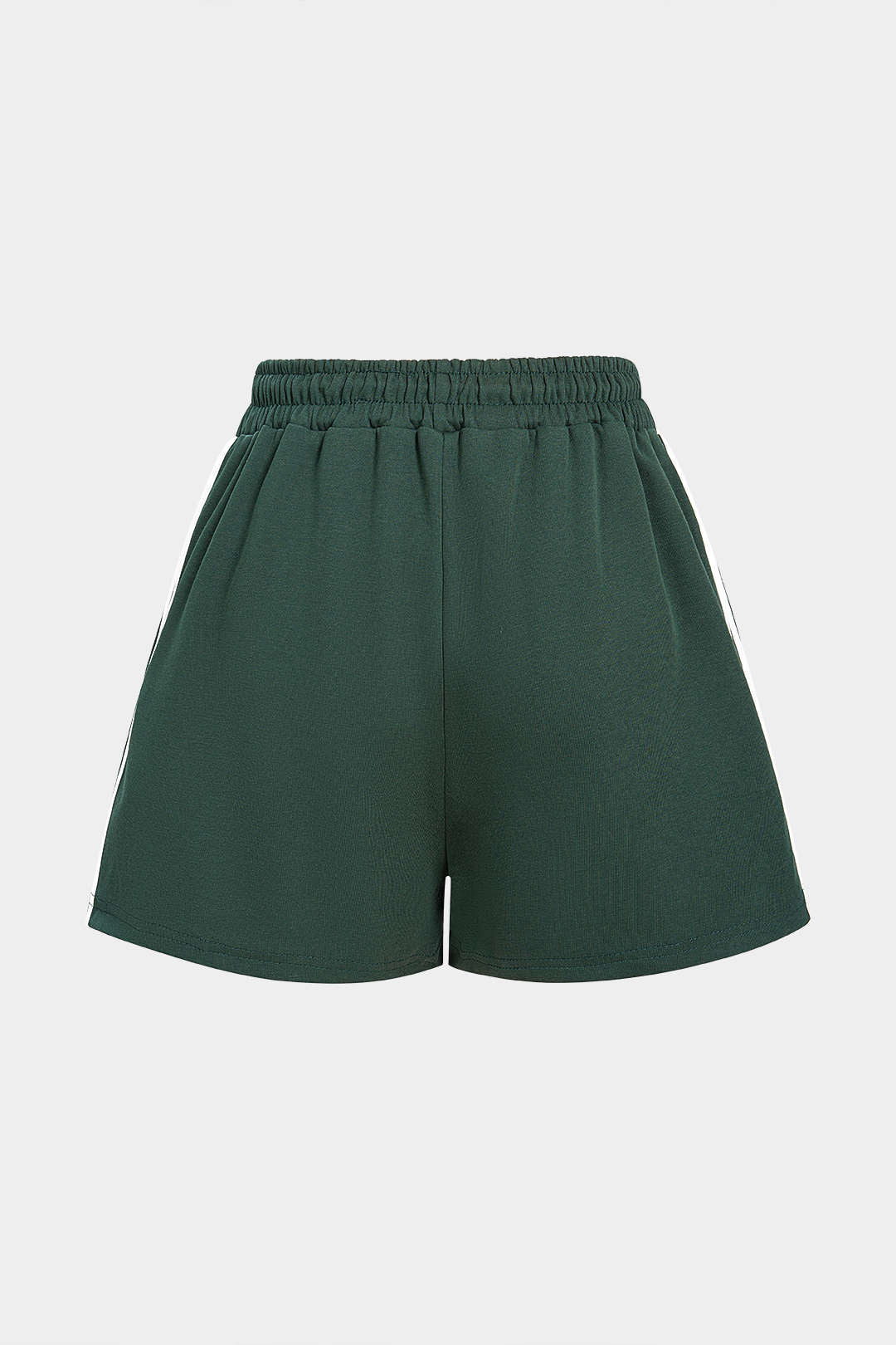 Kontrastierend gestreifte Shorts mit gerafftem Bund und hoher Taille