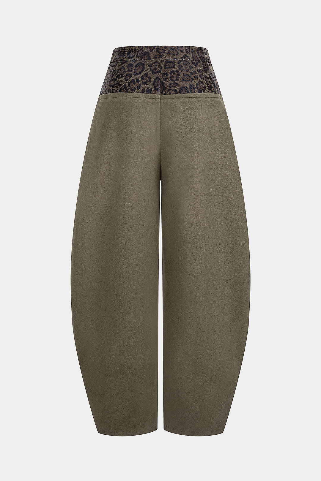 Leopardenmuster Schlangenlederimitat Wildleder-Patchwork Hose mit weitem Bein