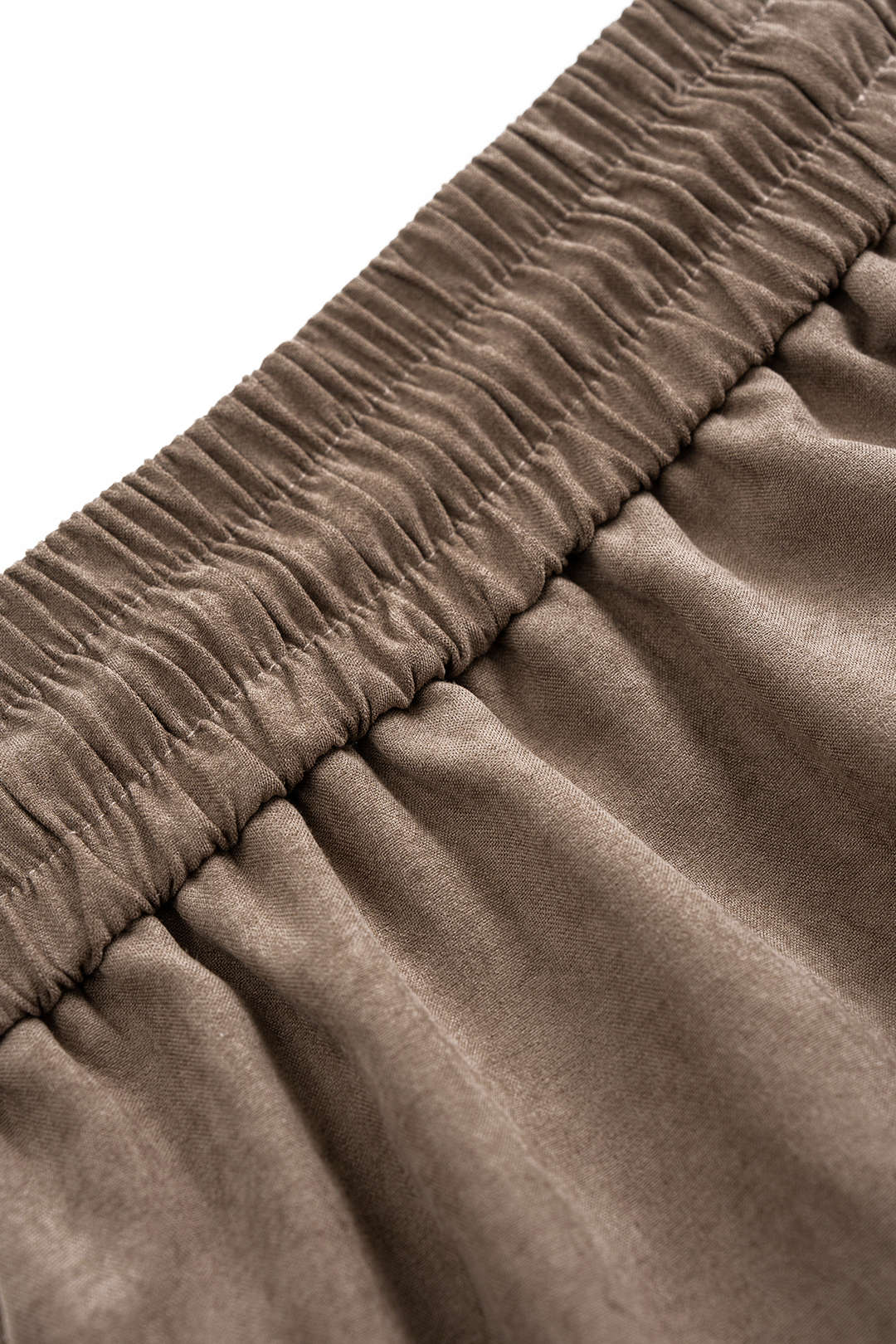 Shirred Waistband Drawstring Barrel Pants