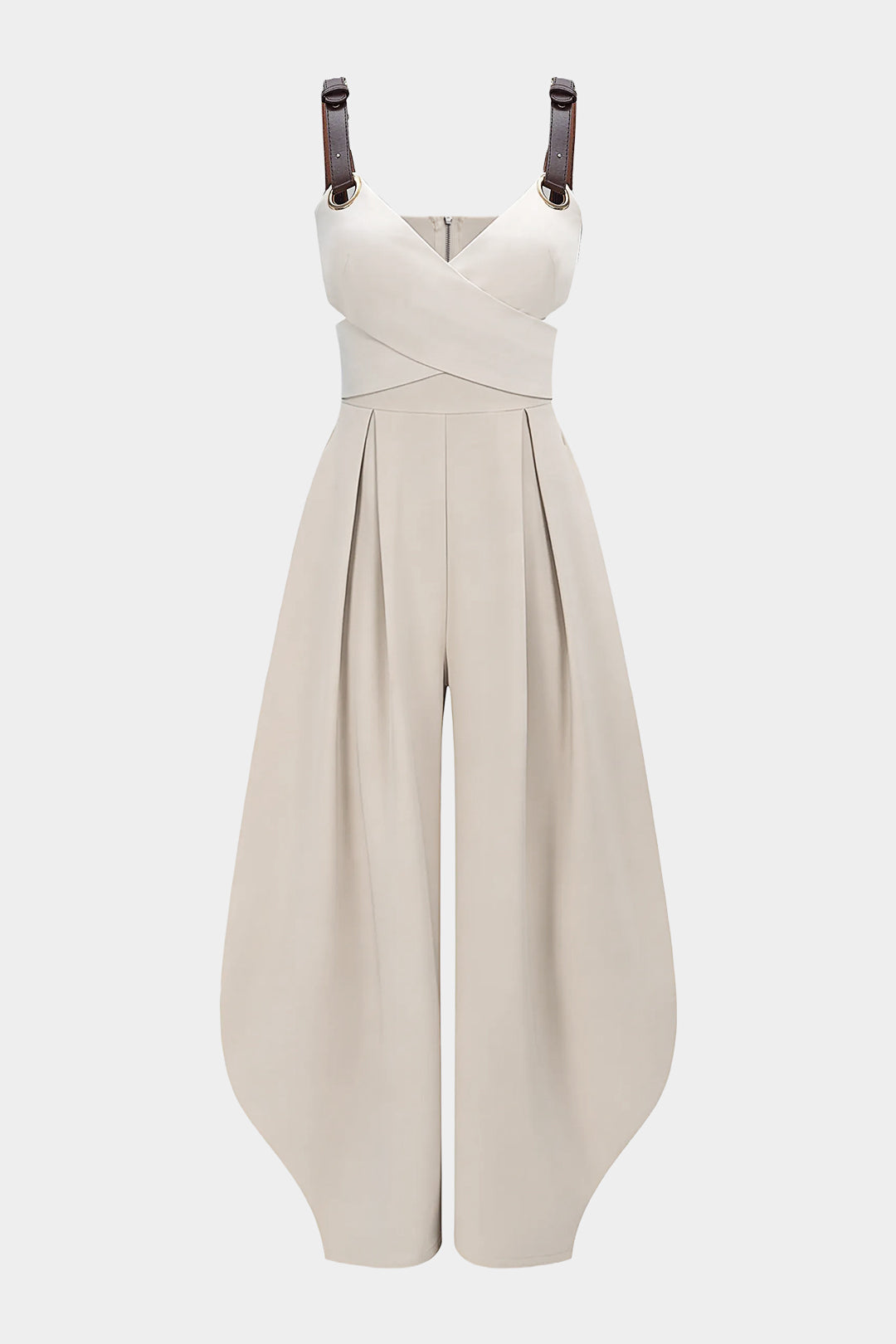 Crossed Cut Out V-Neck Sleeveless Jumpsuit