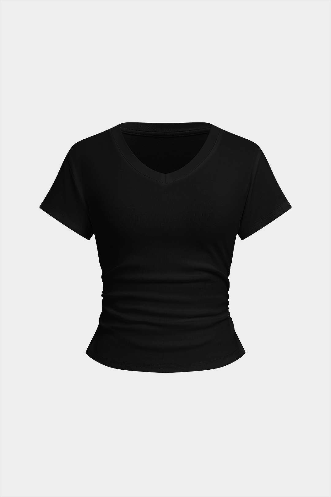 V-Ausschnitt Kurzarm-T-Shirt