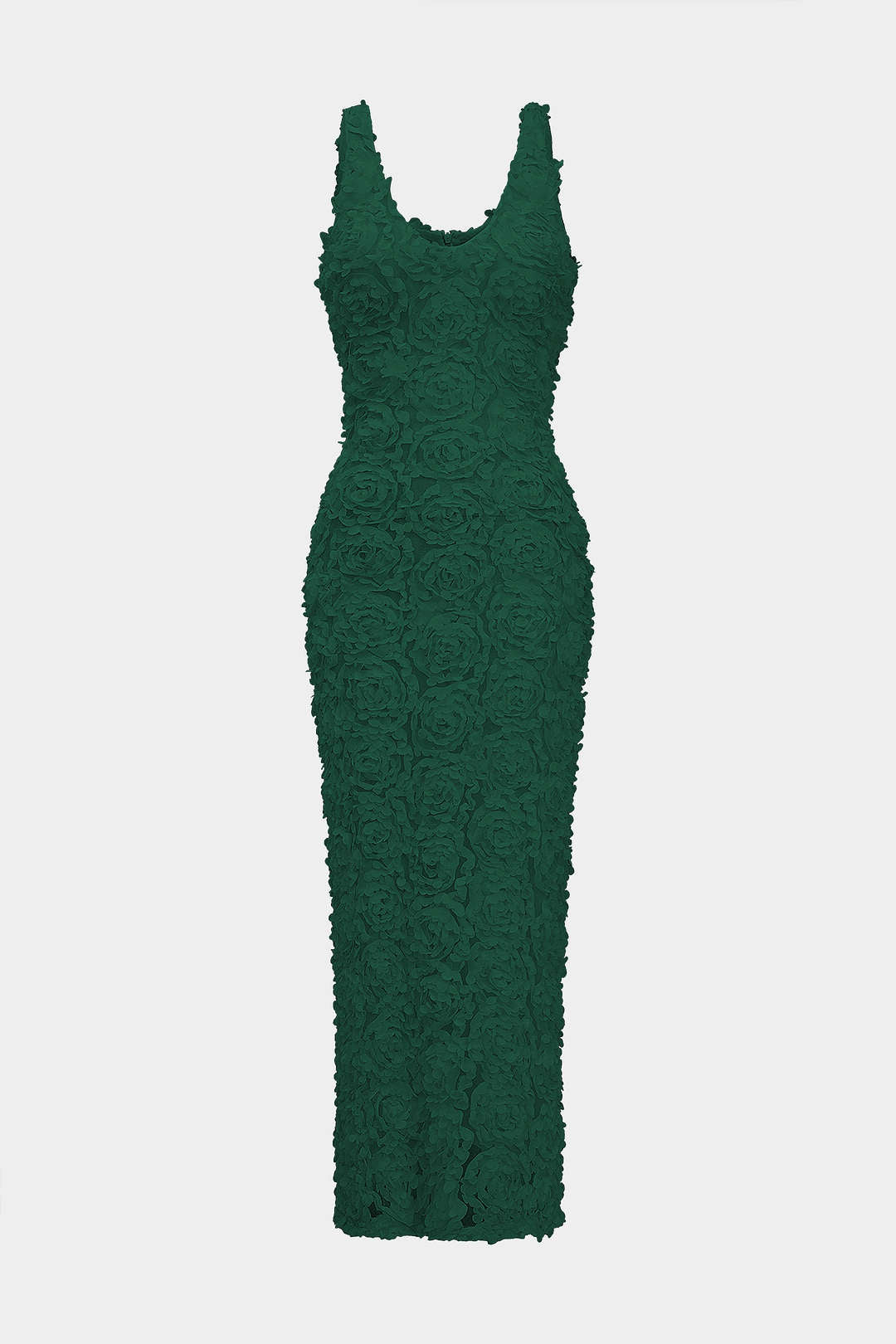 Robe longue fendue à décolleté en V et appliqués