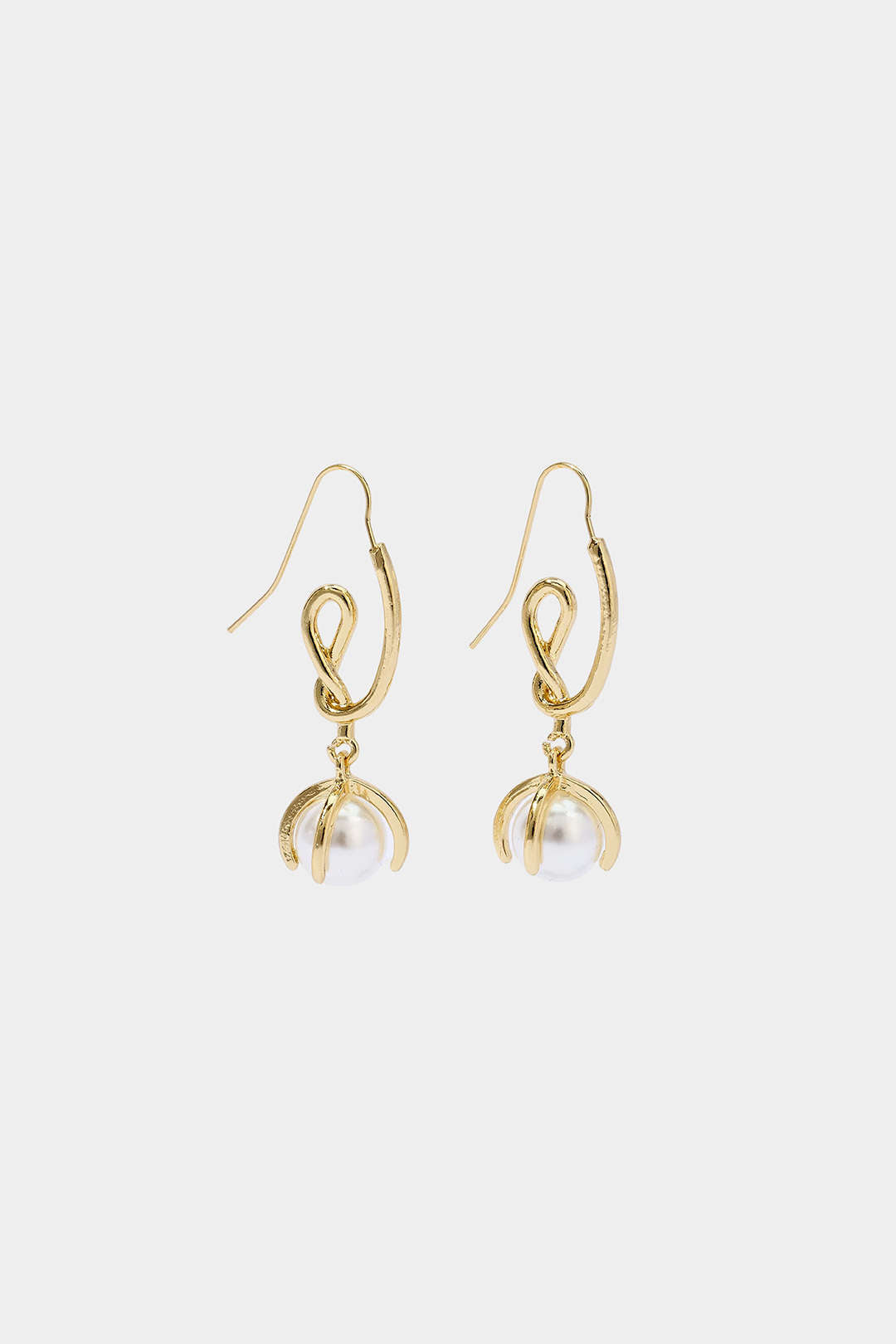 Metal Geometric Peal Earrings