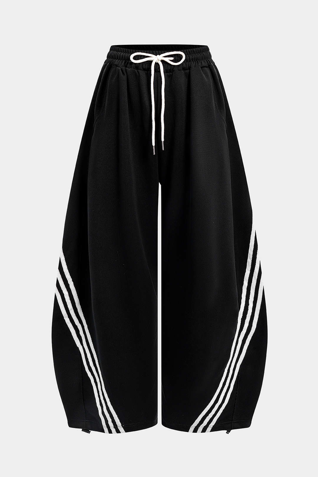 Contrast Tie-Up Barrel Trousers