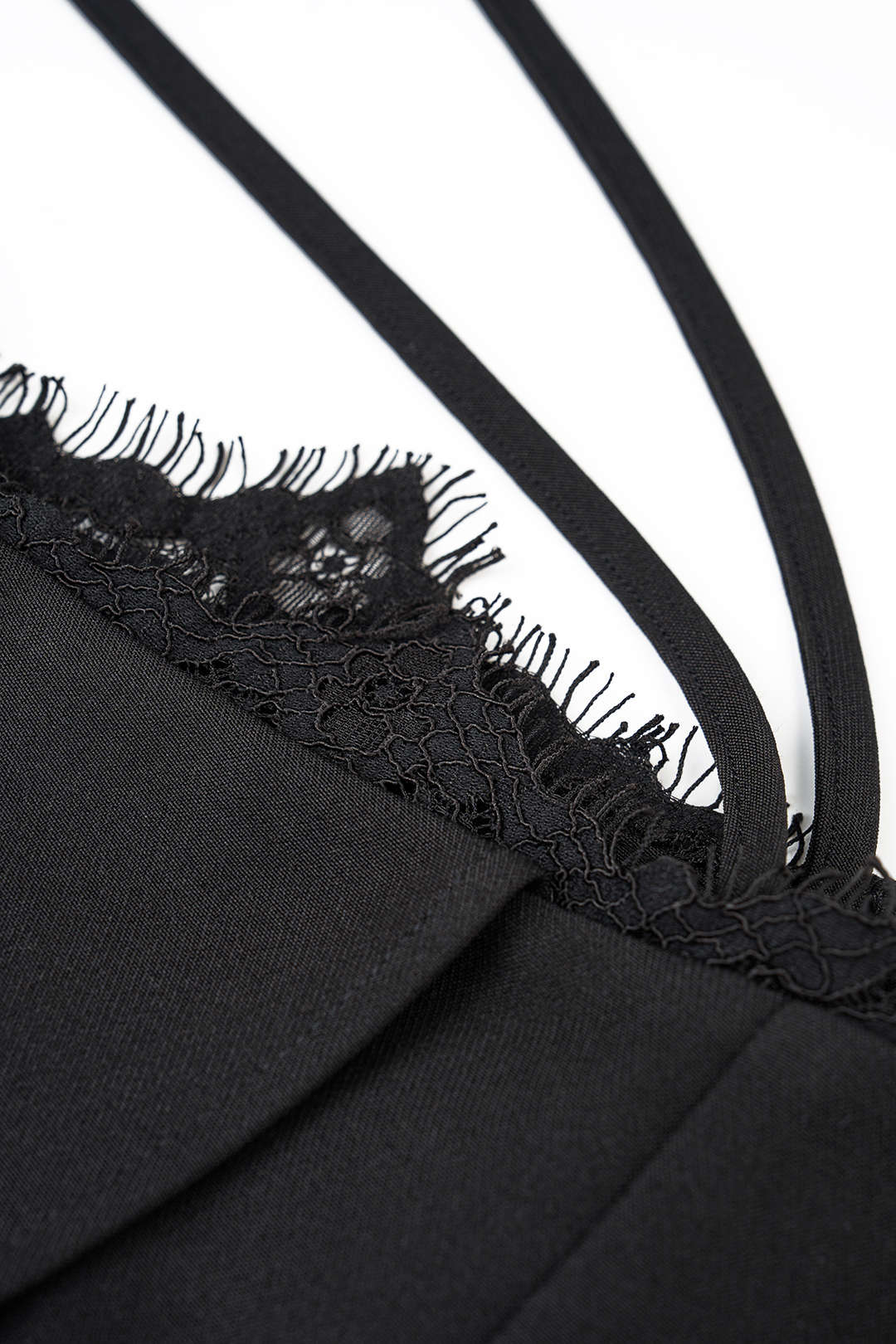 Lace Trim Tie Asymmetrical Wide Leg Pants