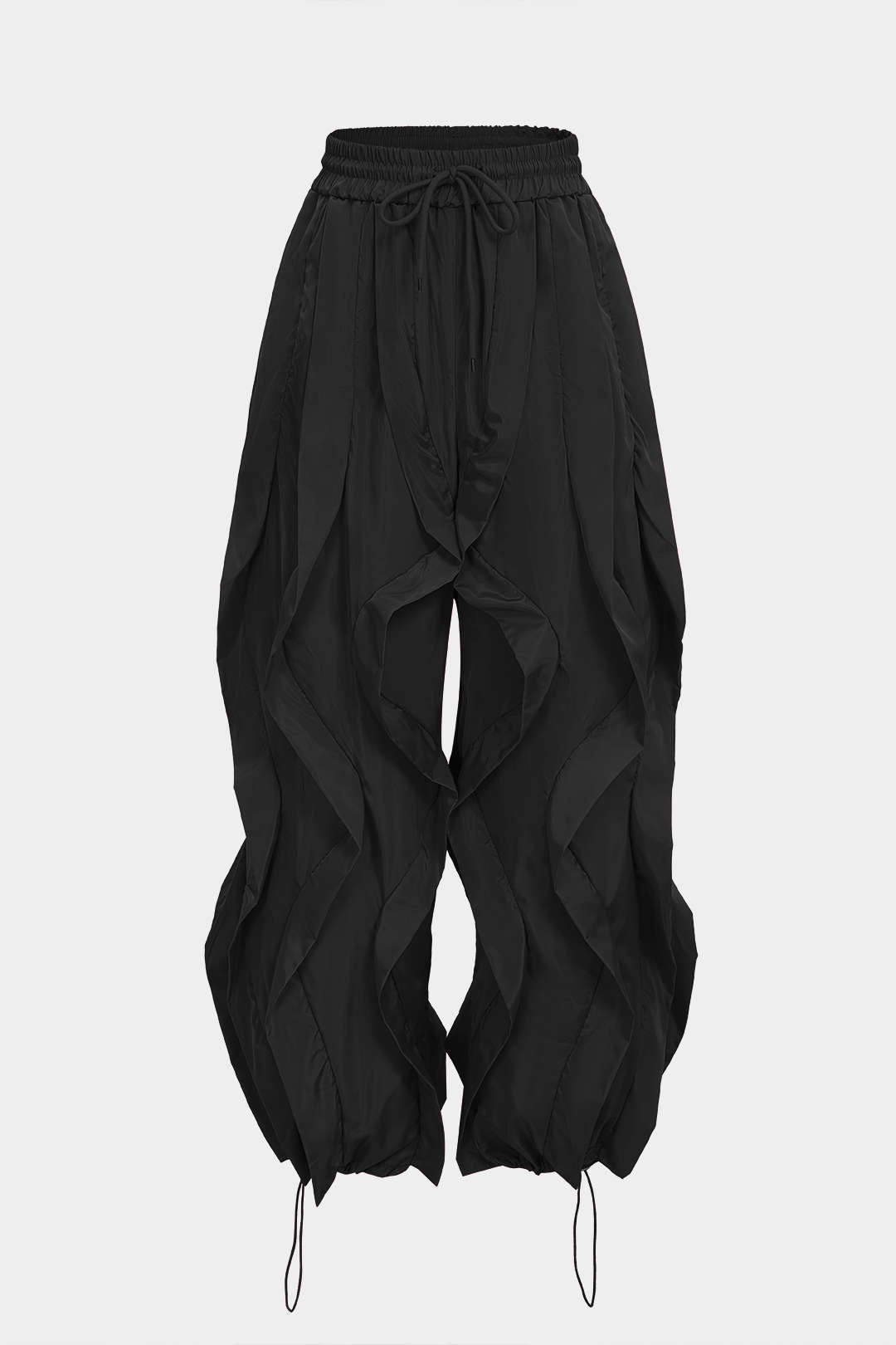 Pantalon ample à volants et cordon de serrage