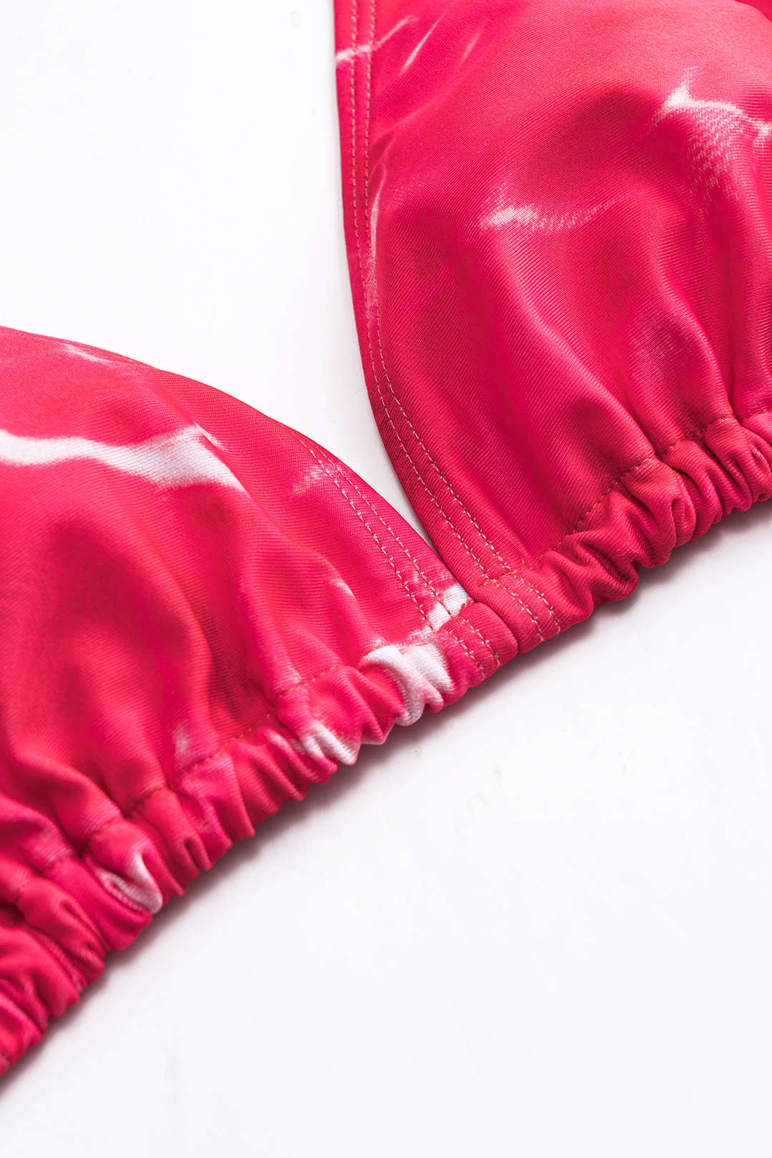 Bikini-Set mit Batikdruck und Schnürung