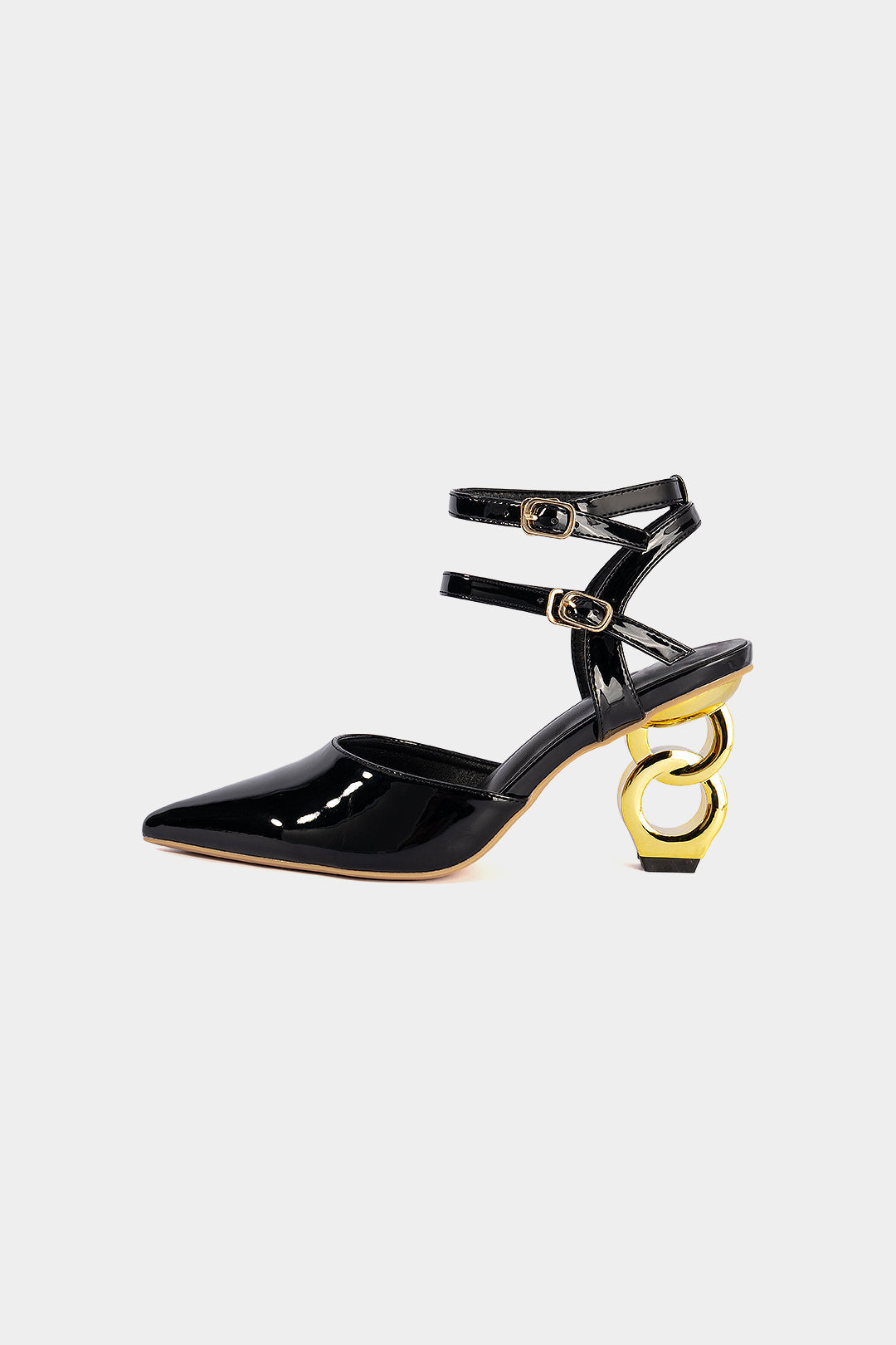 Talons Aiguilles Pointus en Cuir à Brides Croisées