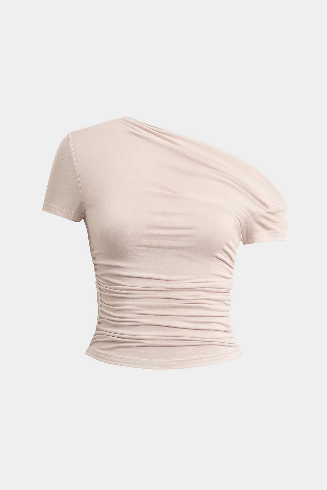 T-shirt basique asymétrique froncé