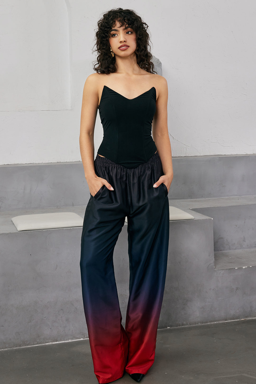 V-Ausschnitt Bandeau-Top