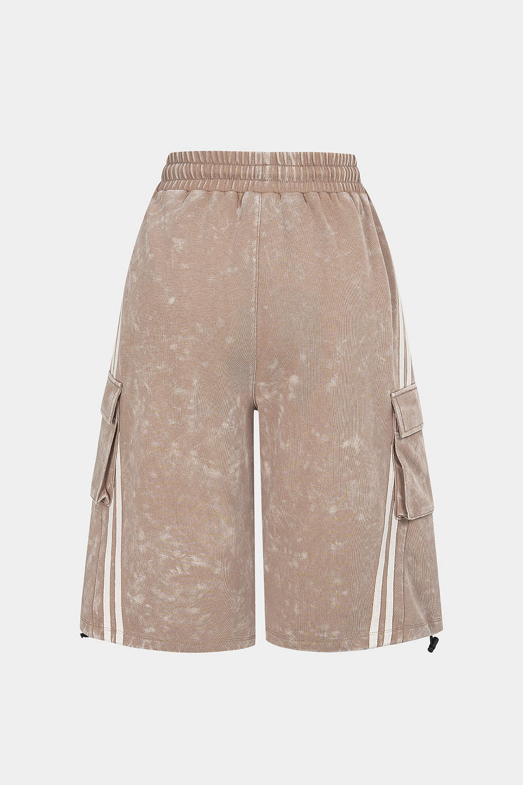 Gestreifte Shorts mit Kordelzug und hoher Taille