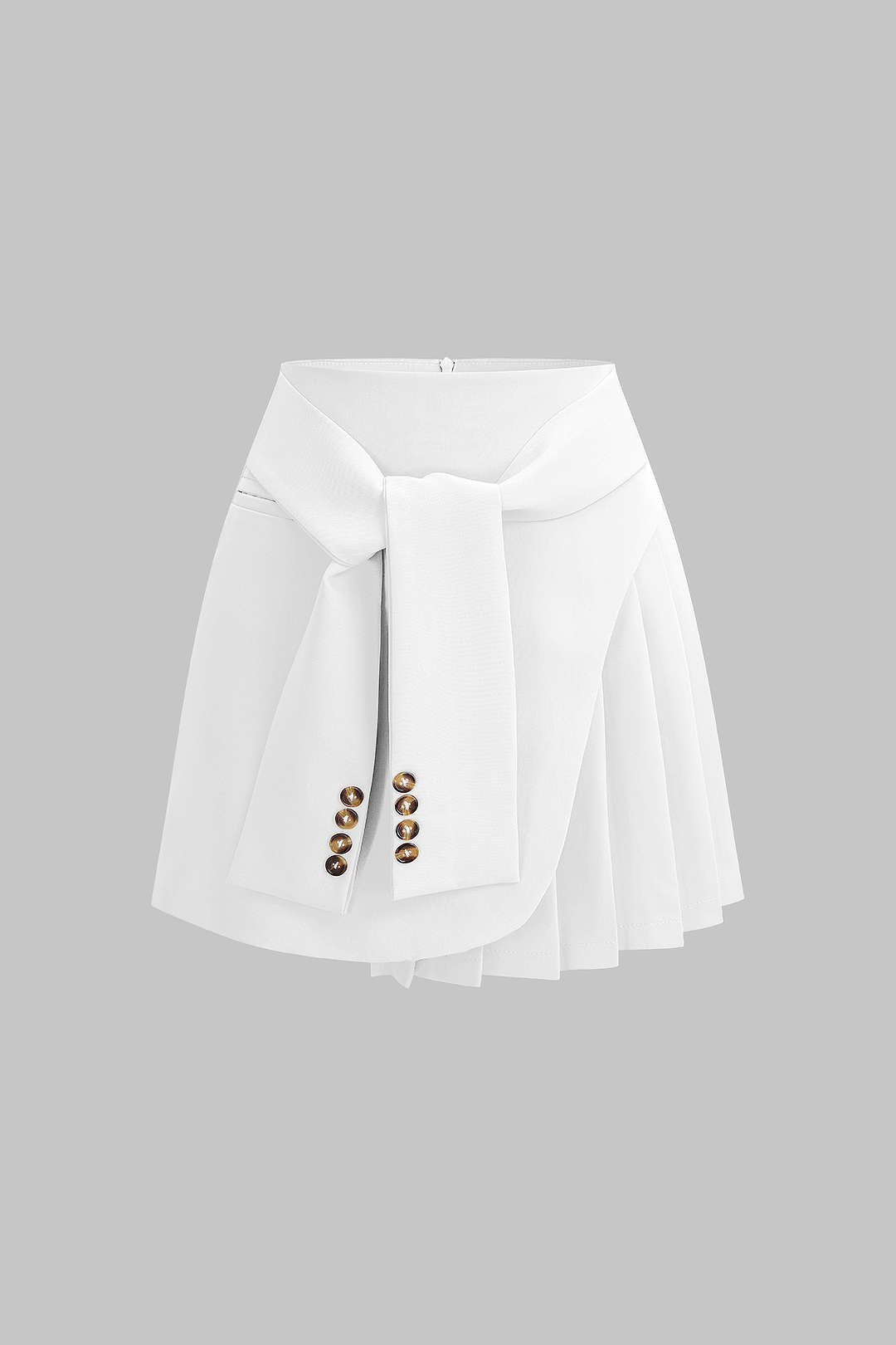 Asymmetrischer Falten-High-Waist-A-Linien-Rock zum Binden