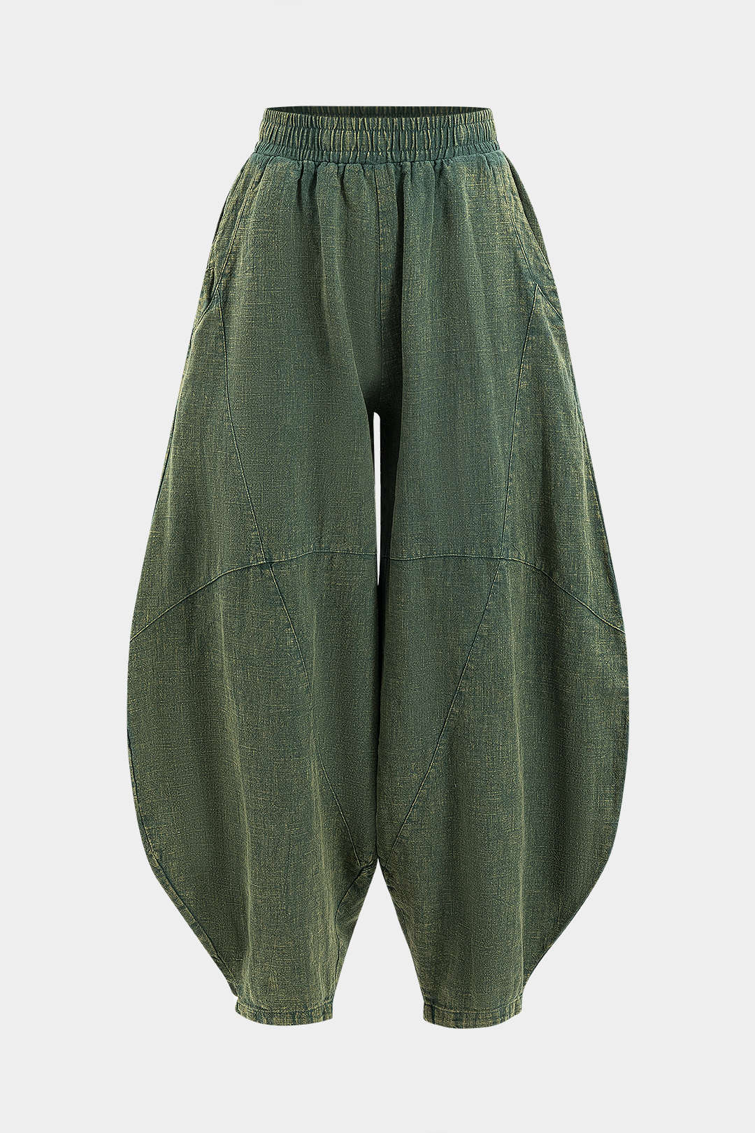 Ruched Pocket Wide Leg Barrel Trousers