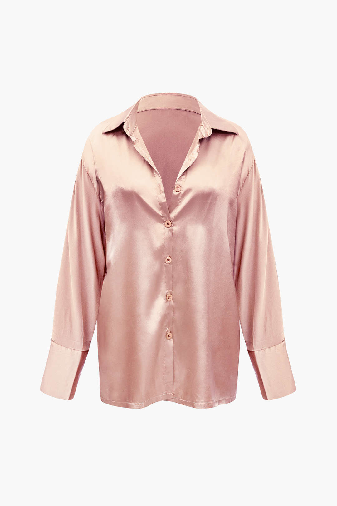 Ensemble chemise à manches longues boutonnée en satin et pantalon