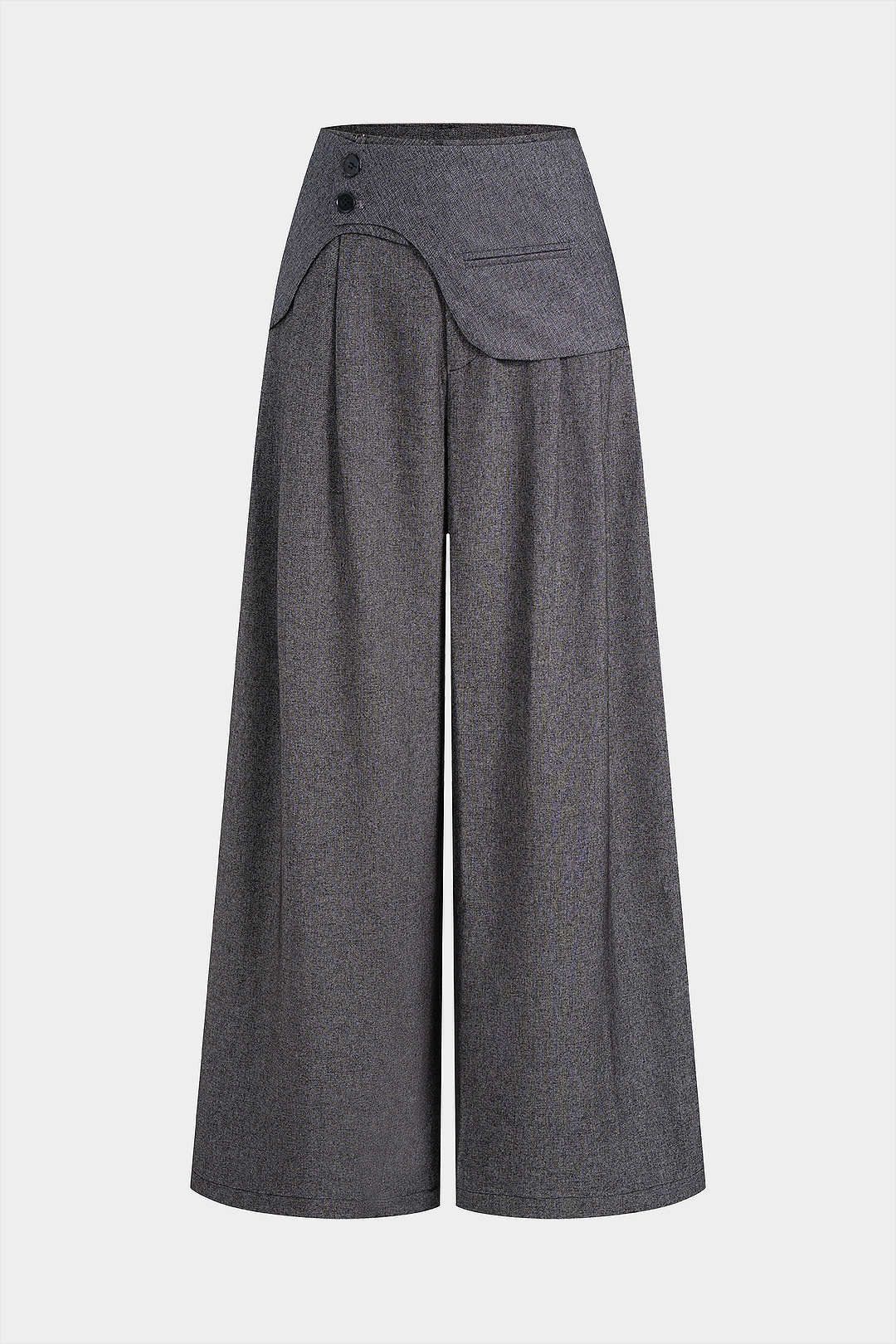 Asymmetrische High Waist Hose mit weitem Bein