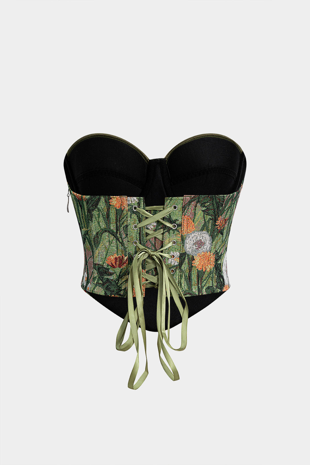 Blumen-Jacquard-Trägertop zum Binden