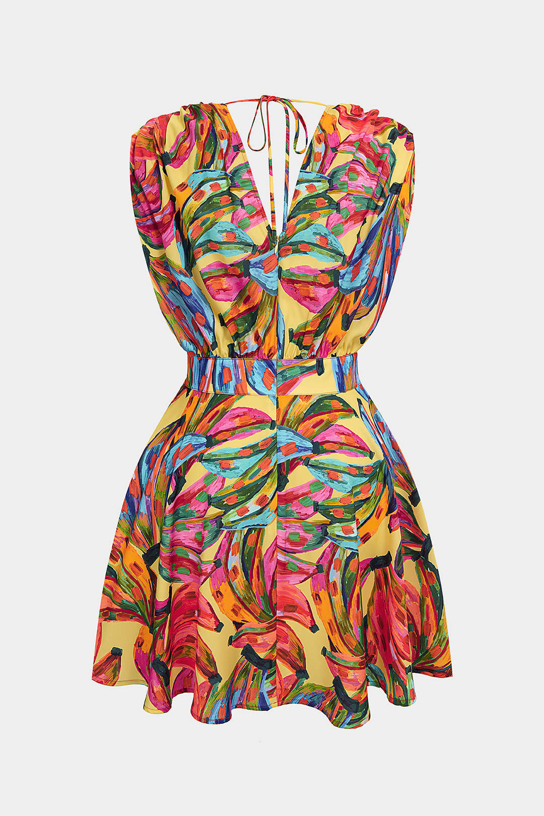 Floral Print V-Neck Sleeveless Mini Dress
