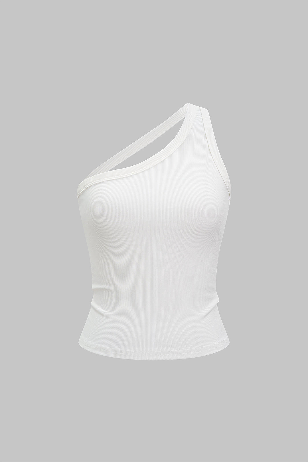Einfarbiges One-Shoulder-Tanktop