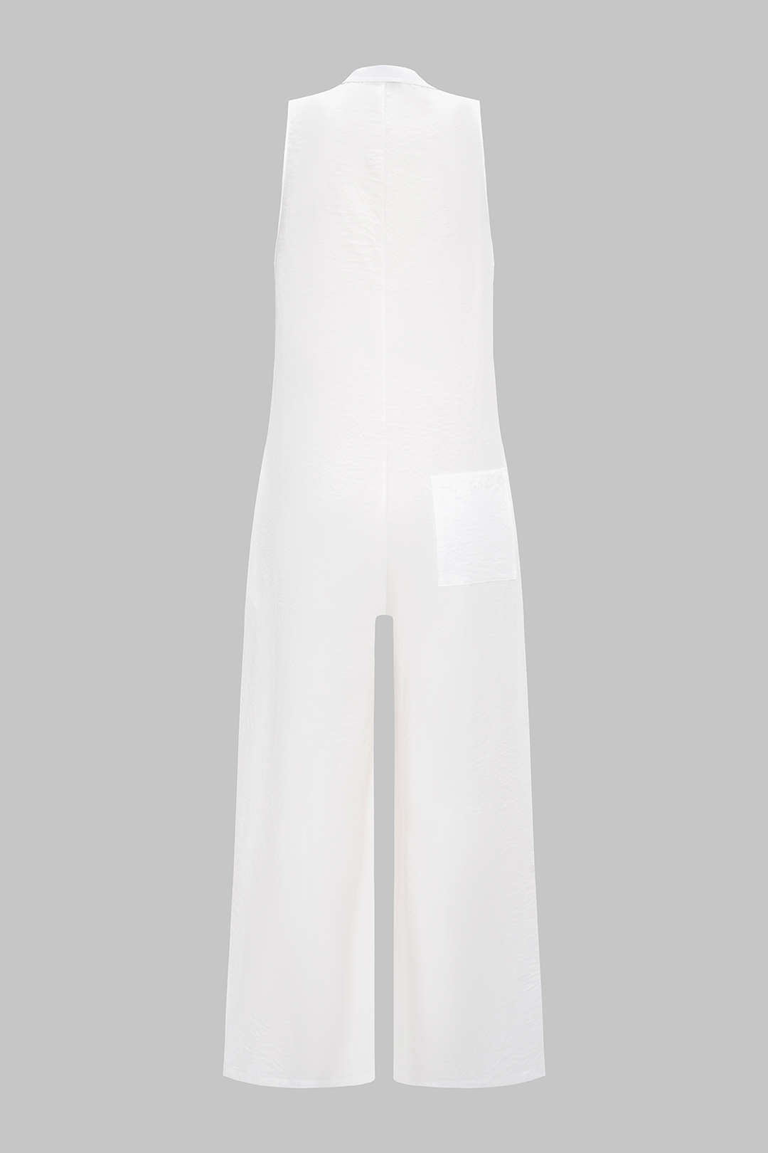 Ärmelloser Overall mit Revers, Taschen und weitem Bein