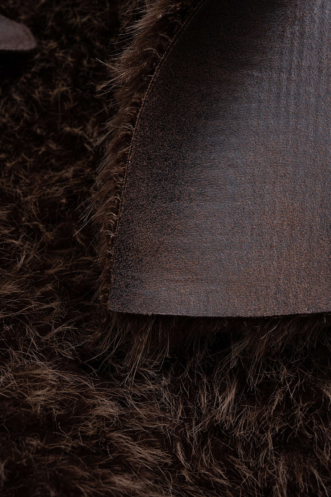 Faux Fur Patchwork Belted Jacket