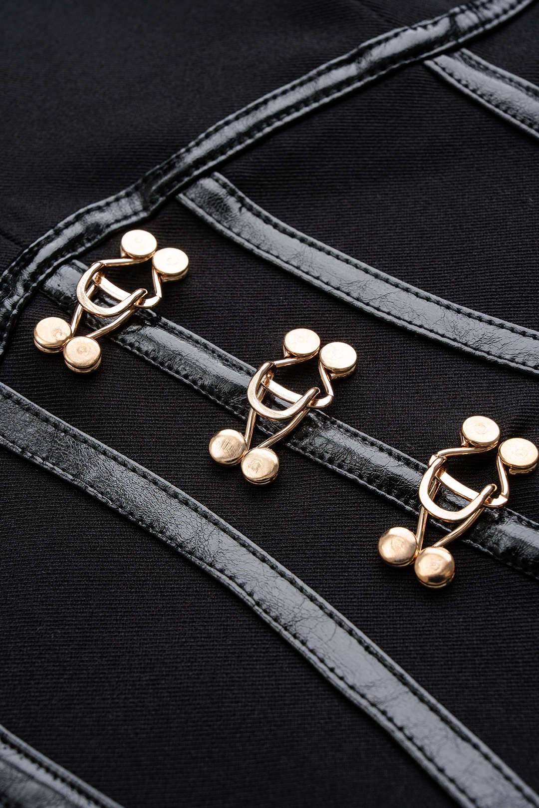Metallic Buckle Waist-Cinching Long Sleeve Mini Dress