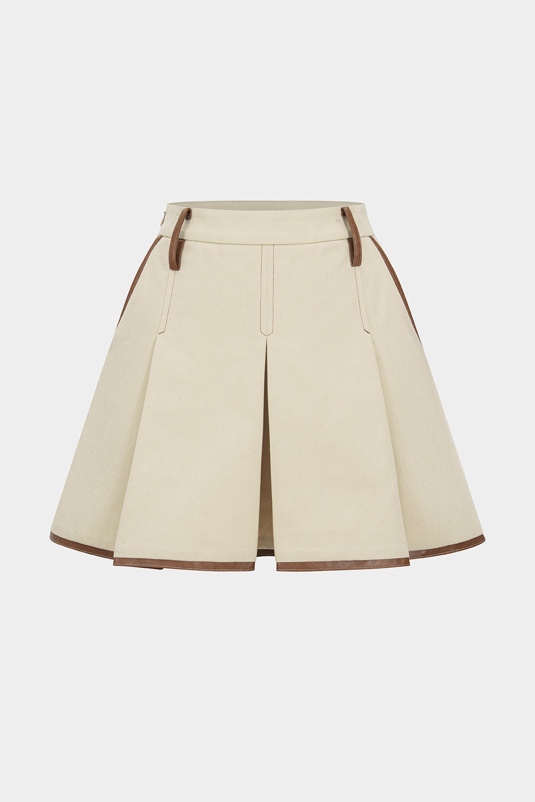Contrast Pleated Mini Skirt