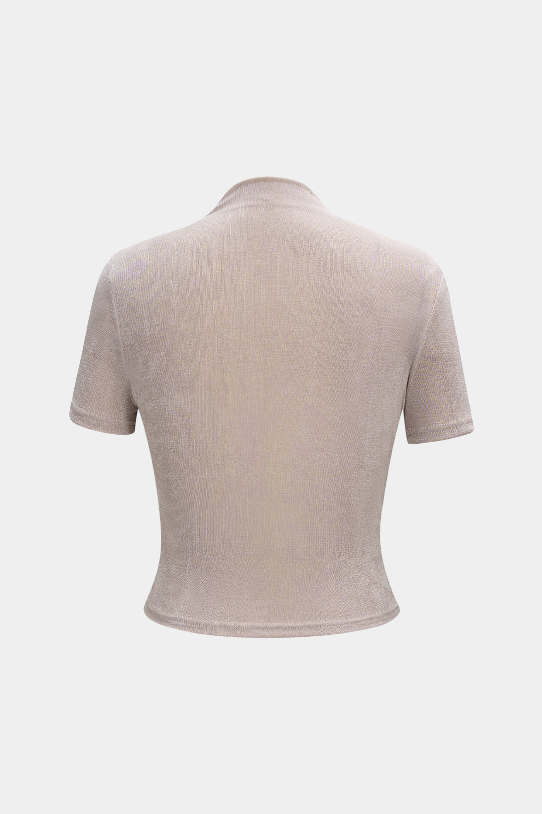 Mock Neck Ruched Short Sleeve T-Shirt