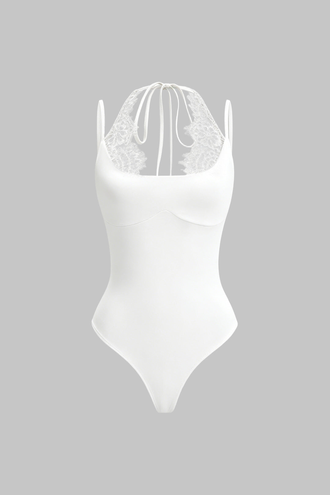 Spitzen-Patchwork ärmelloser Body zum Binden