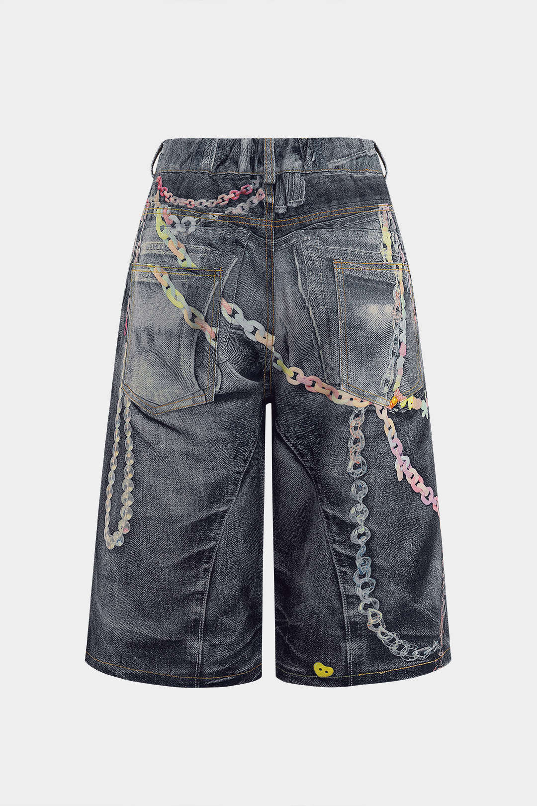 Chain Print Wide Leg Shorts