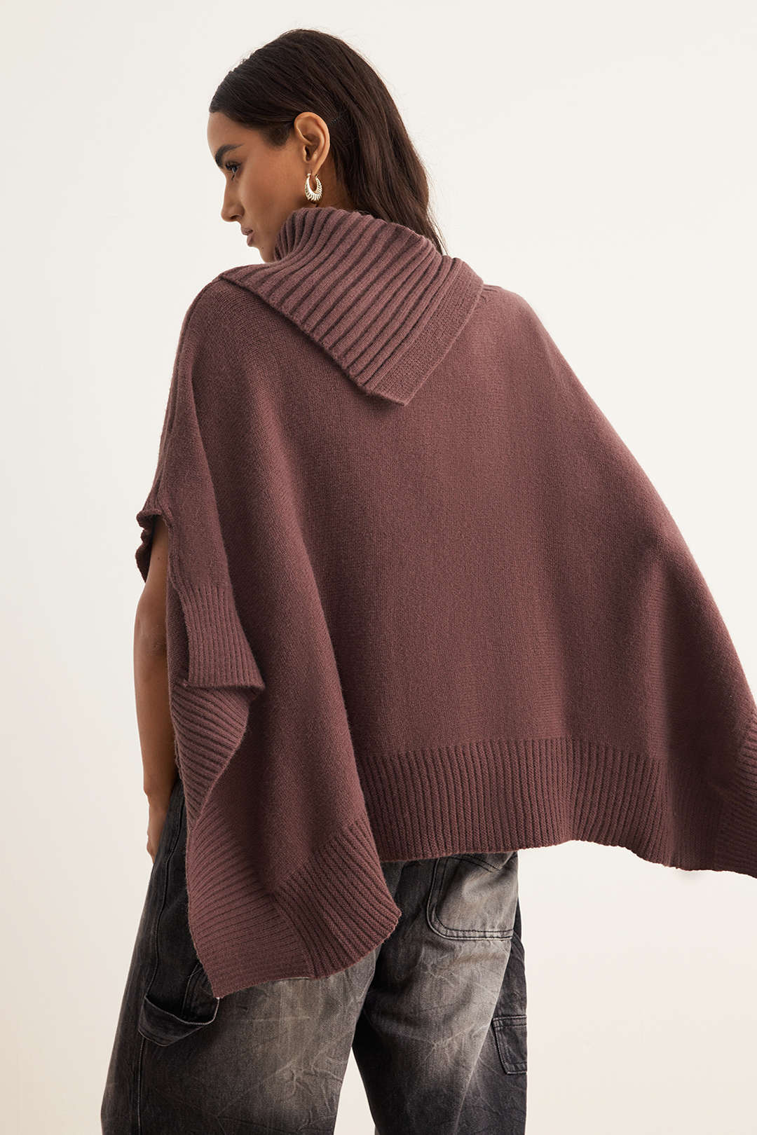 Knit Asymmetrical Irregular Long-Sleeve Top