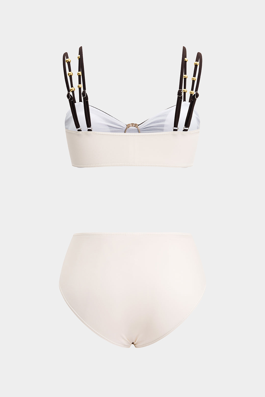 Kontrastfarbenes Metallic-Bikini-Set