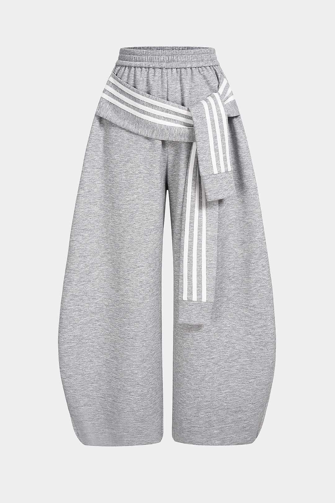 Contrast Striped Knotted High Waist Pants