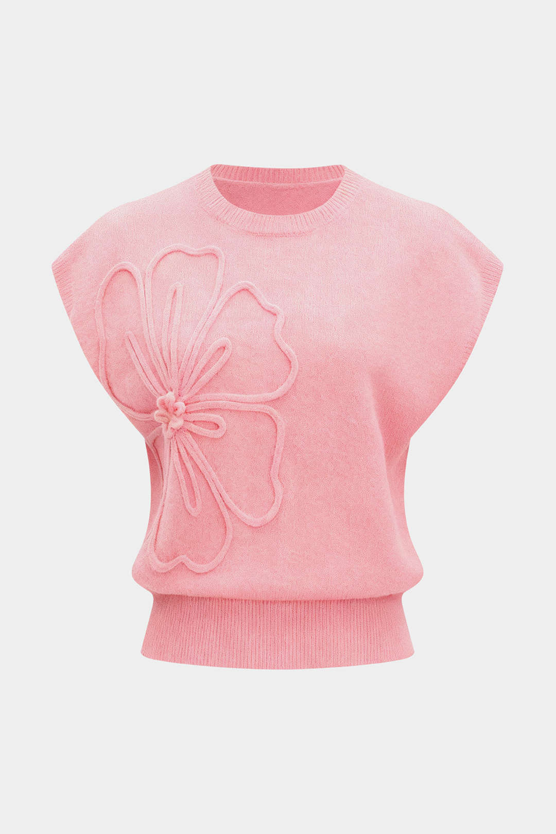 Gestricktes 3D-Blumenstickerei-Tanktop
